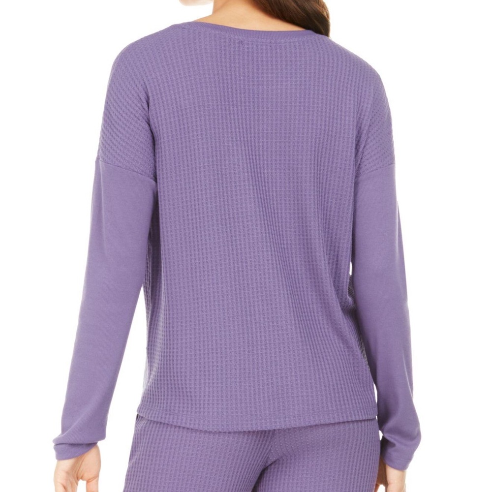 Alfani Intimates Cozy Thermal Top Plum Garden - Picture 2 of 6